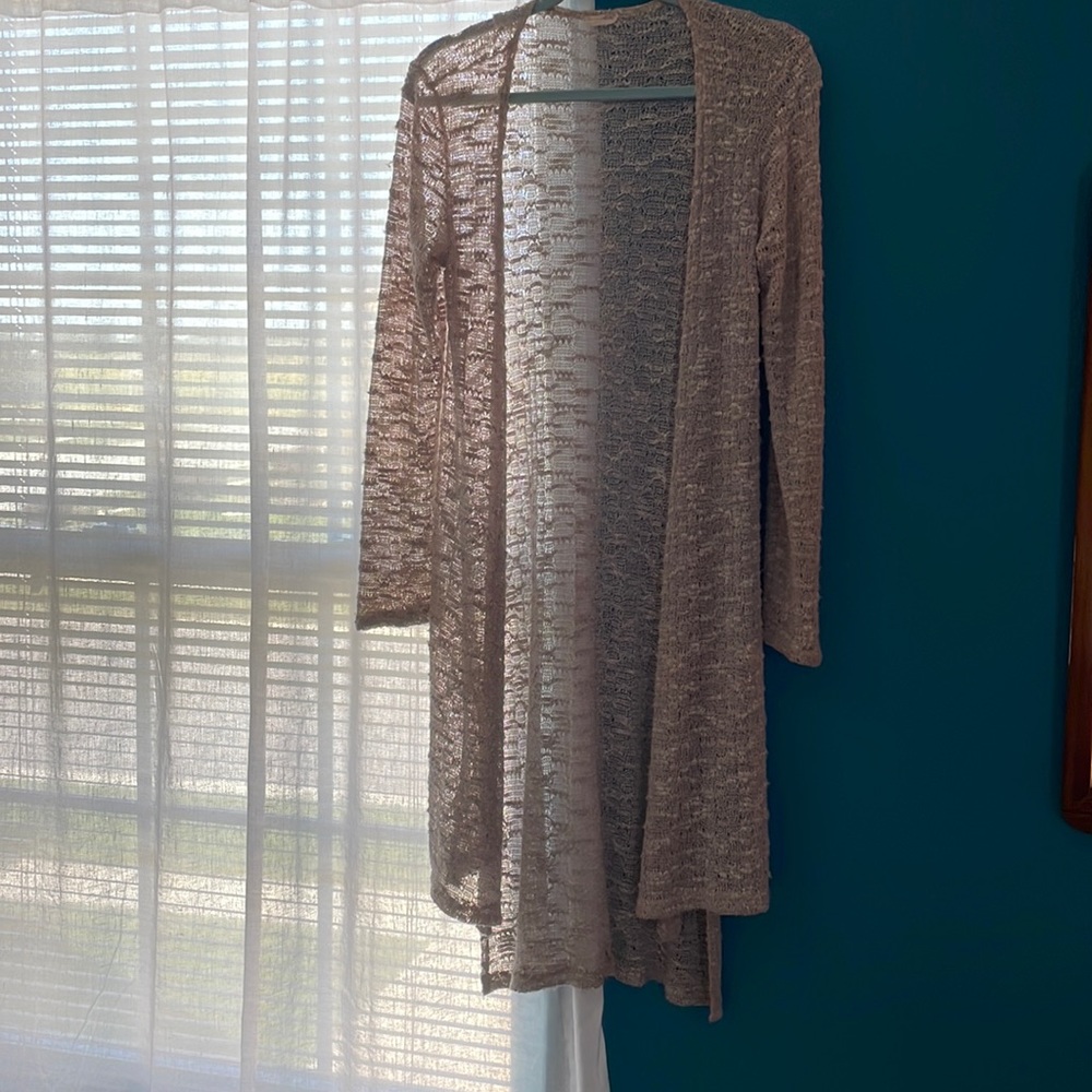 Light, airy, lacy, dressy cream cardigan